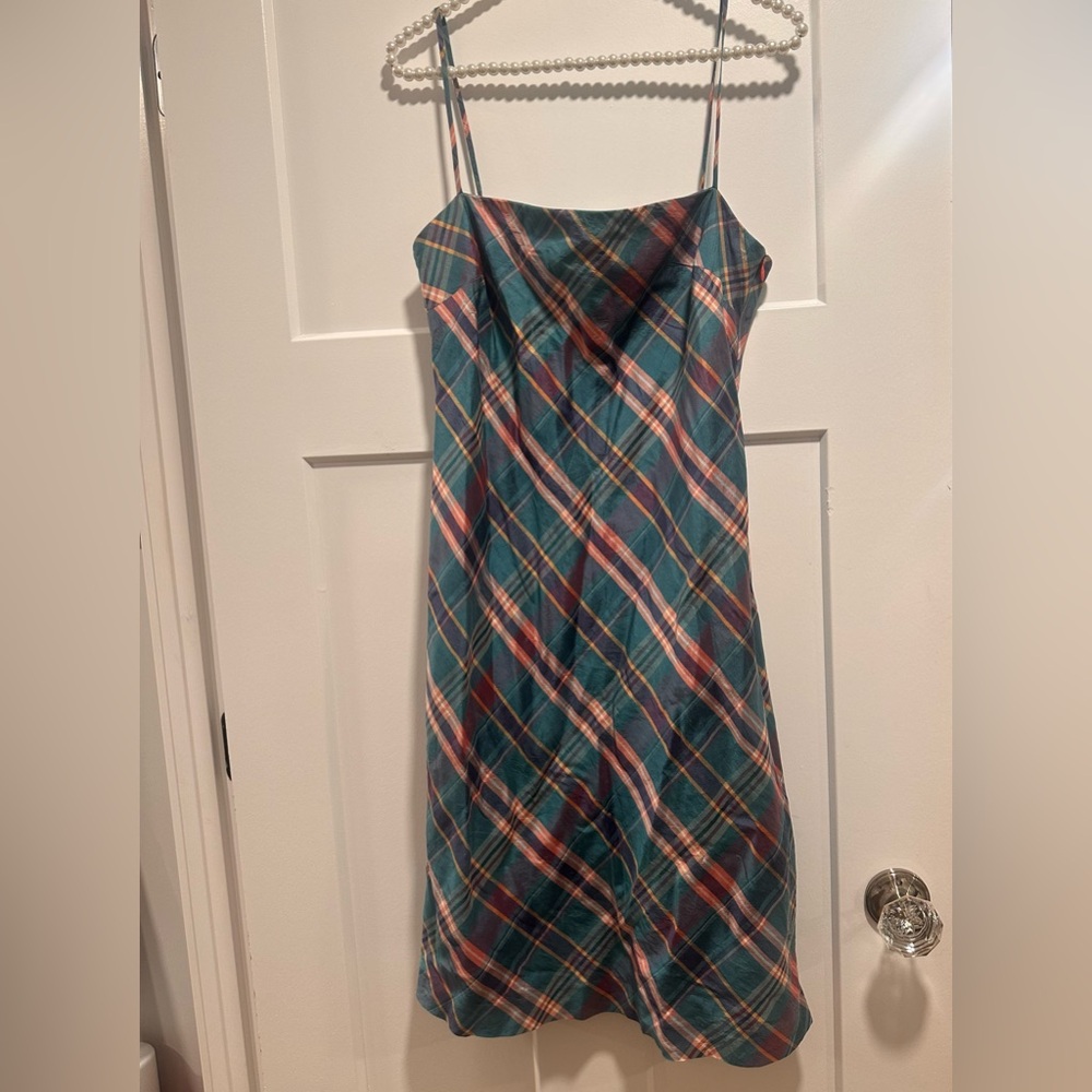Ralph Lauren Black Label 100% Silk plaid dress